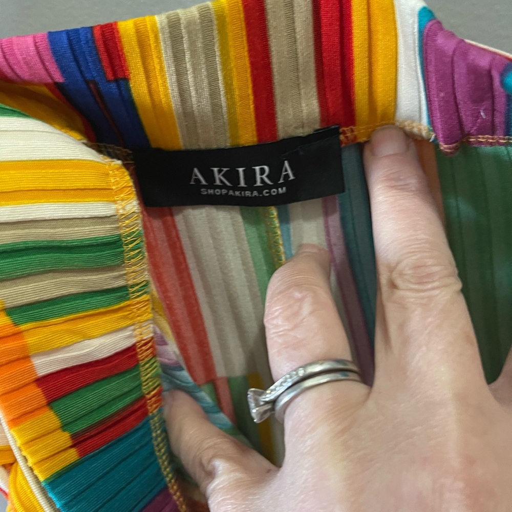 Wide Leg Multicolor Stripe Palazzo Pants - Vibrant Rainbow - Picture 4 of 6